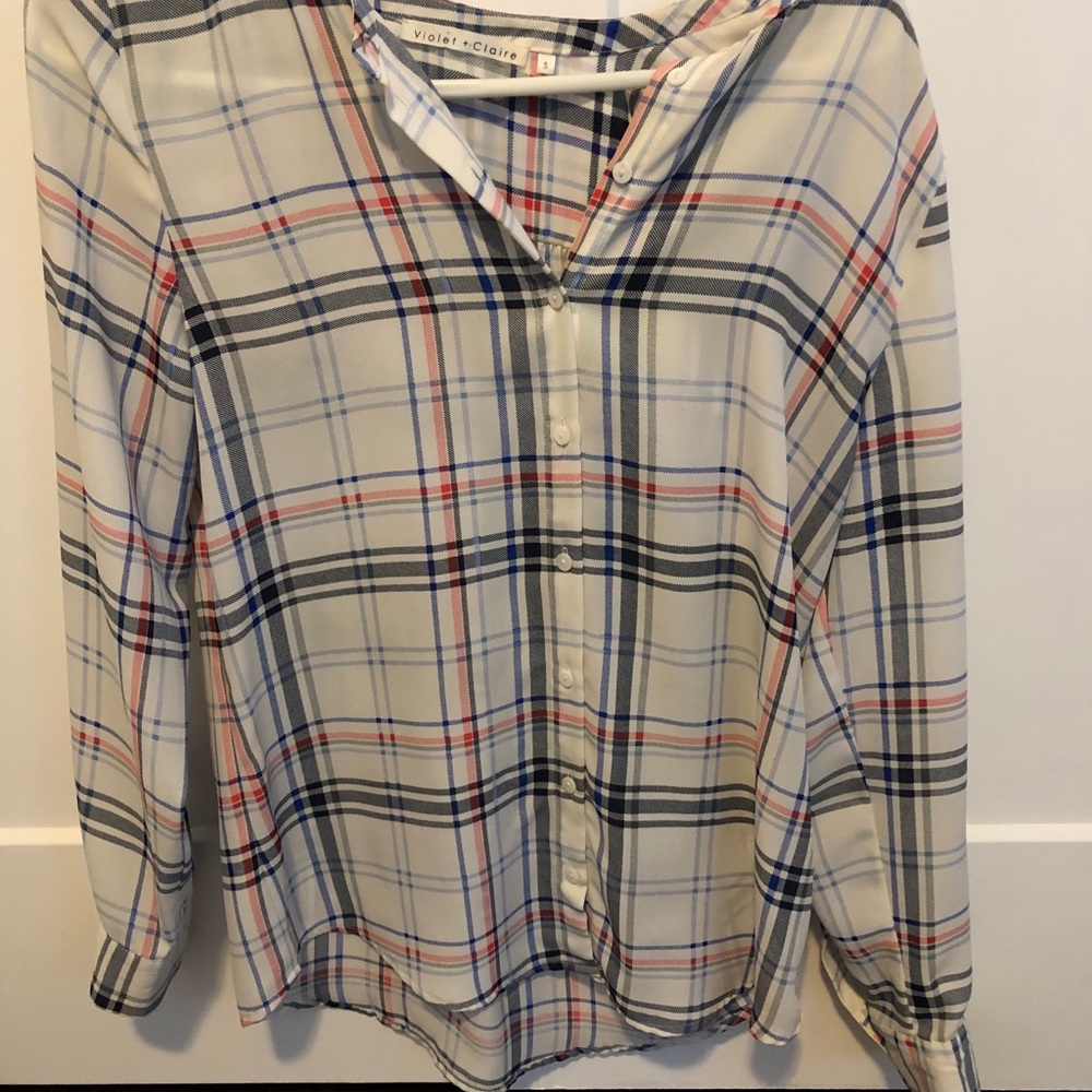 Women’s sheer plaid blouse, Nordstrom